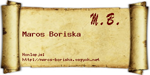Maros Boriska névjegykártya